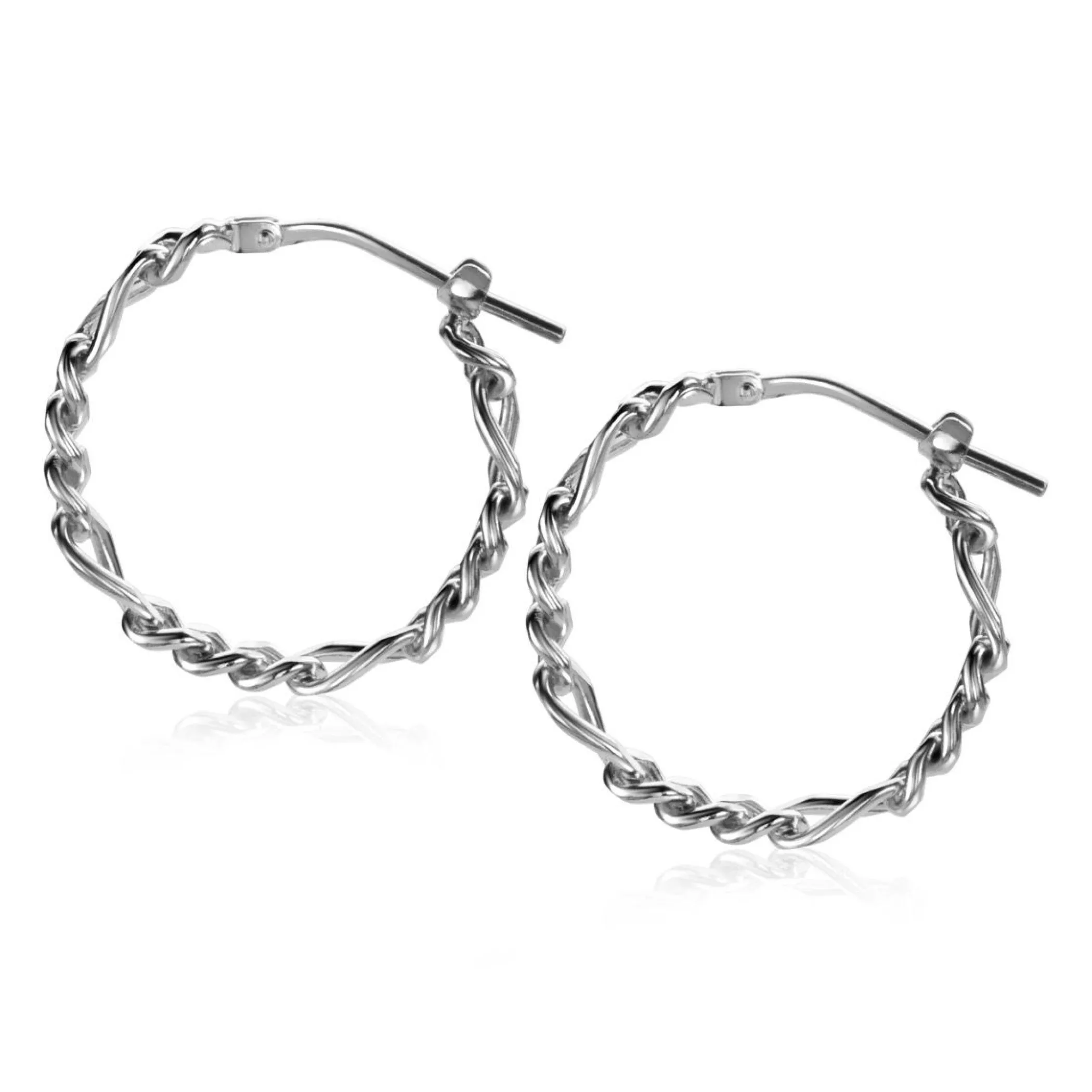 New Zinzi zilveren oorringen met figaro schakels 23x4mm ZIO2291CR