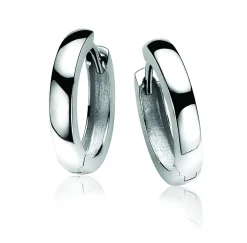 Outlet Zinzi zilveren oorringen 17 x 3mm glad met luxe klapsluiting ZIO186