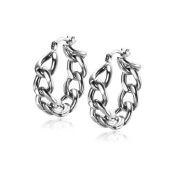 Online Zinzi zilveren oorringen 23mm met brede gourmet schakels 6mm ZIO2335