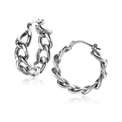 Online Zinzi zilveren oorringen 23mm met brede gourmet schakels 6mm ZIO2335