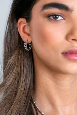 Online Zinzi zilveren oorringen 23mm met brede gourmet schakels 6mm ZIO2335