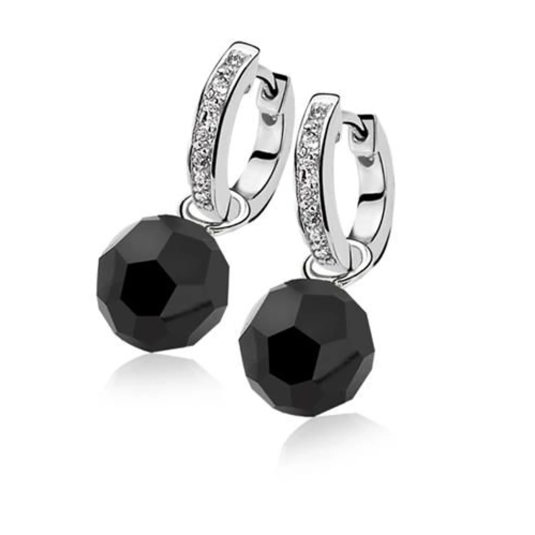Best Zinzi zilveren oorringen 15 x 3mm witte zirconia's met luxe klapsluiting ZIO191Z