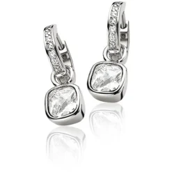 Best Zinzi zilveren oorringen 15 x 3mm witte zirconia's met luxe klapsluiting ZIO191Z