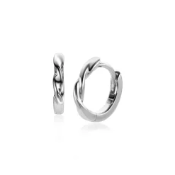 Best Zinzi zilveren oorringen met gedraaide buis 12 x 2mm ZIO2321