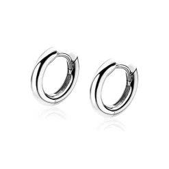 Hot Zinzi zilveren oorringen 12 x 2mm glad met luxe klapsluiting ZIO194
