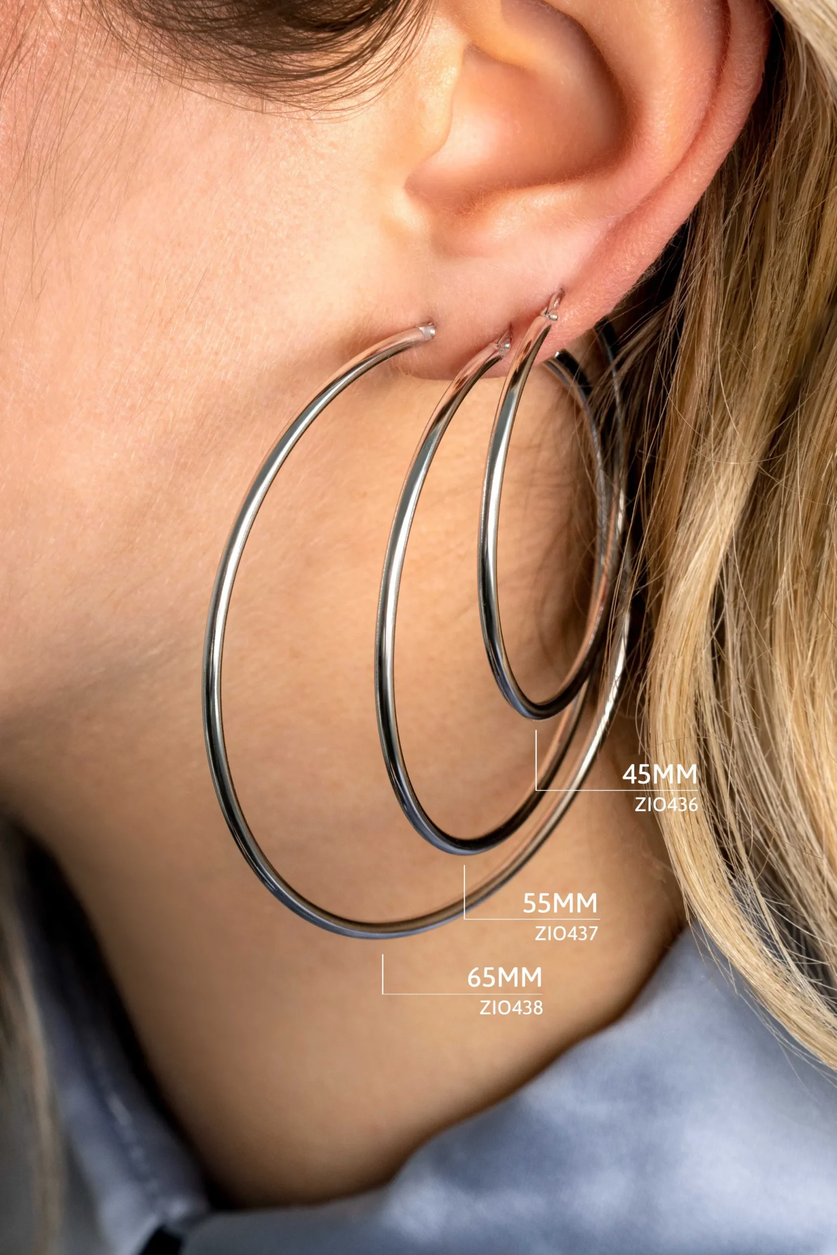 Online Zinzi zilveren oorringen glad 65x2mm rond ZIO438