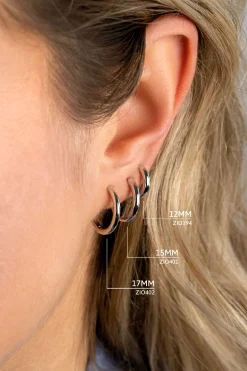 Sale Zinzi zilveren oorringen 17 x 2mm glad met luxe klapsluiting ZIO402