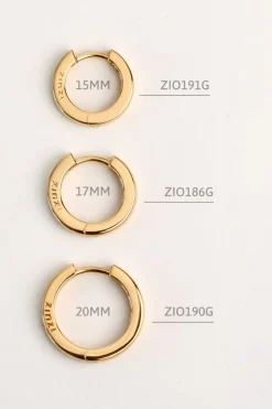 Outlet Zinzi zilveren oorringen geel verguld 20x3mm ZIO190G