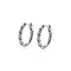 Zinzi zilveren oorringen gedraaid 15 x 2mm witte zirconia's ZIO2320