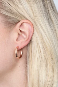 Online Zinzi zilveren oorringen rosé verguld 24 x 3mm ZIO192R