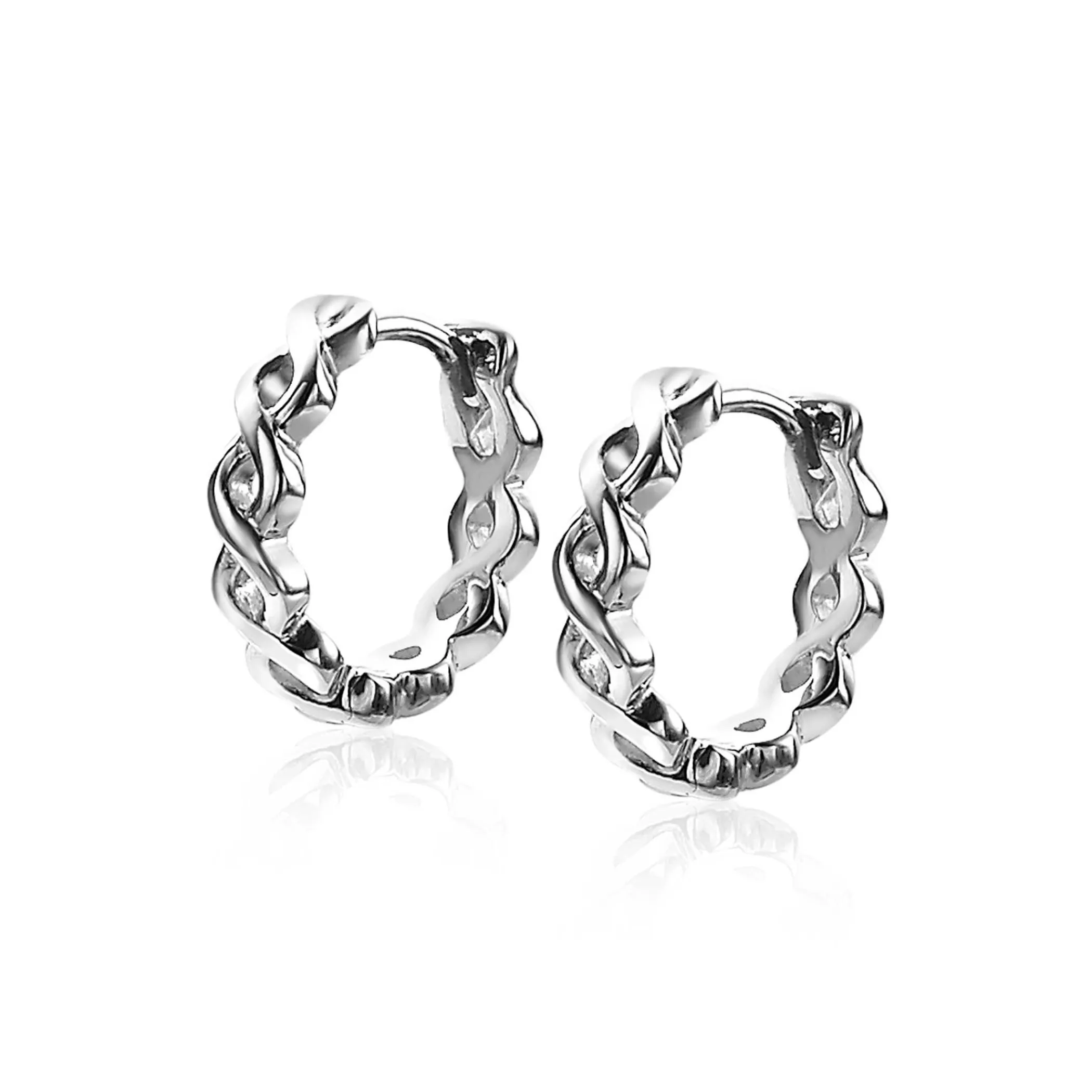 Clearance Zinzi zilveren oorringen 13mm Infinity vorm luxe sluiting ZIO1265