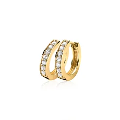 Clearance Zinzi zilveren oorringen geel verguld 15 x 3mm wit ZIO191Y