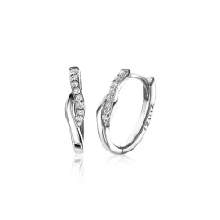 Online Zinzi zilveren oorringen 16x3mm crossover witte zirconia's ZIO1971