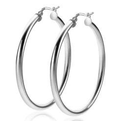 Outlet Zinzi zilveren oorringen 46x3mm rond ZIO2180