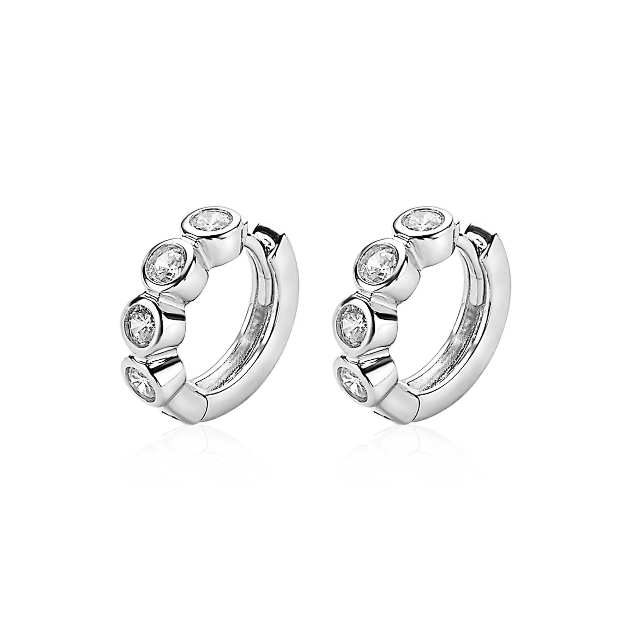 Discount Zinzi zilveren oorringen rond wit 15 x 4mm ZIO1838