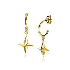 Sale Zinzi zilveren oorsieraden geelverguld ster bedel ZIO1979G