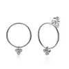Outlet Zinzi zilveren oorsieraden 20mm rond wit ZIO1829CR