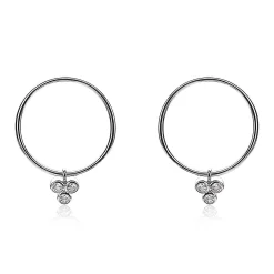 Outlet Zinzi zilveren oorsieraden 20mm rond wit ZIO1829CR