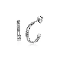 Outlet Zinzi zilveren oorsieraden met figaro schakels 17x3mm ZIO2291