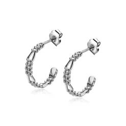 Outlet Zinzi zilveren oorsieraden met figaro schakels 17x3mm ZIO2291