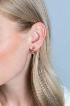 Best Zinzi zilveren oorsieraden bicolor vierkant en ronde witte zirconia's 16mm ZIO2251