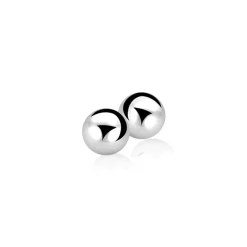 New Zinzi zilveren oorstekers glad bol 6mm ZIO808