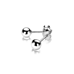 New Zinzi zilveren oorstekers glad bol 6mm ZIO808