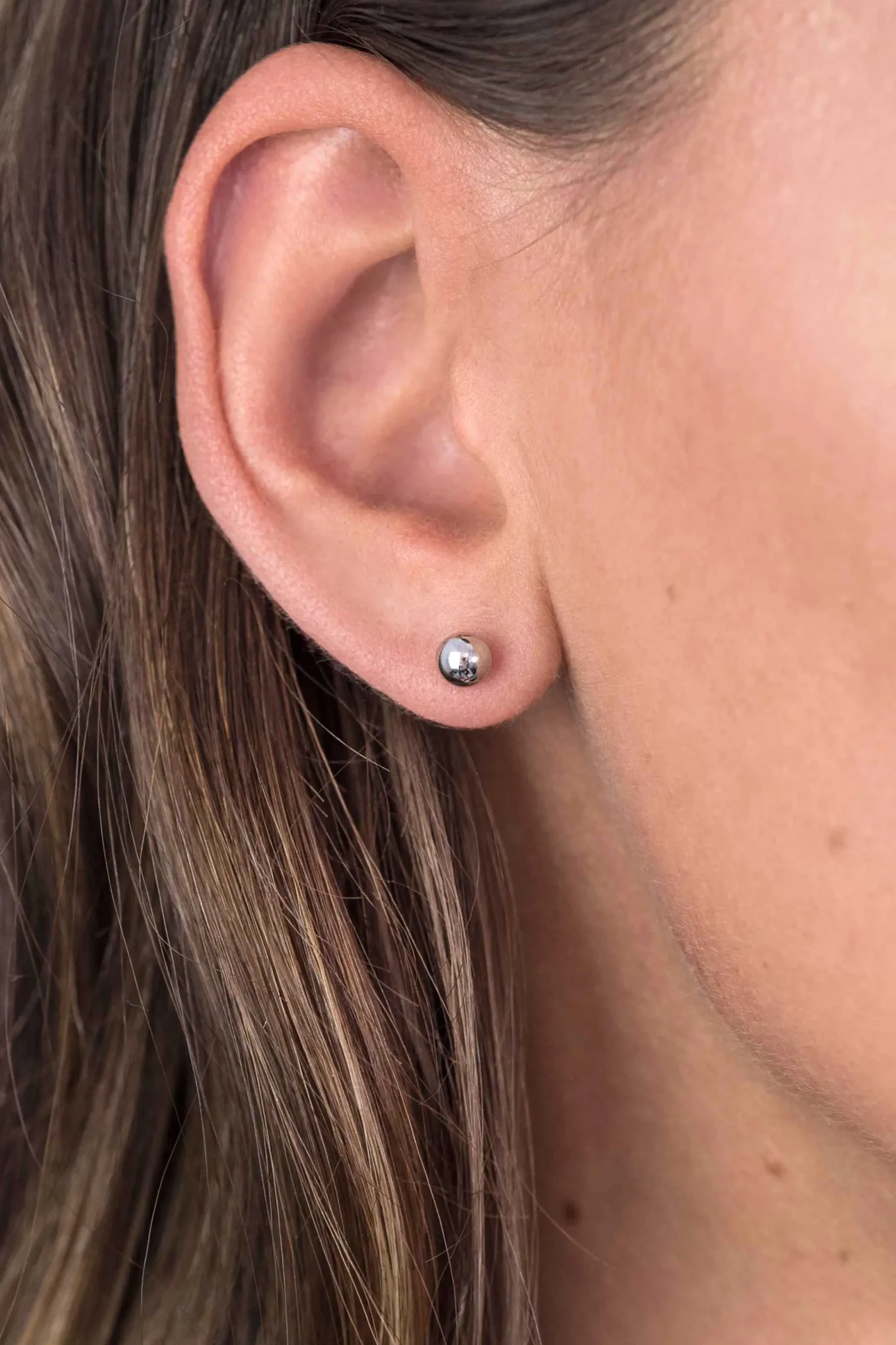 New Zinzi zilveren oorstekers glad bol 6mm ZIO808