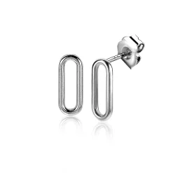 Clearance Zinzi zilveren oorstekers 14mm ovaal glad ZIO2210