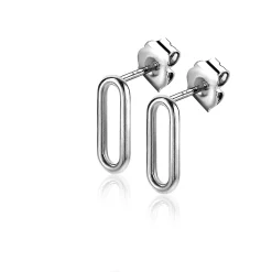 Clearance Zinzi zilveren oorstekers 14mm ovaal glad ZIO2210