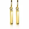 Best Zinzi zilveren oorstekers in 14K geel verguld met staafje 26mm ZIO2099G