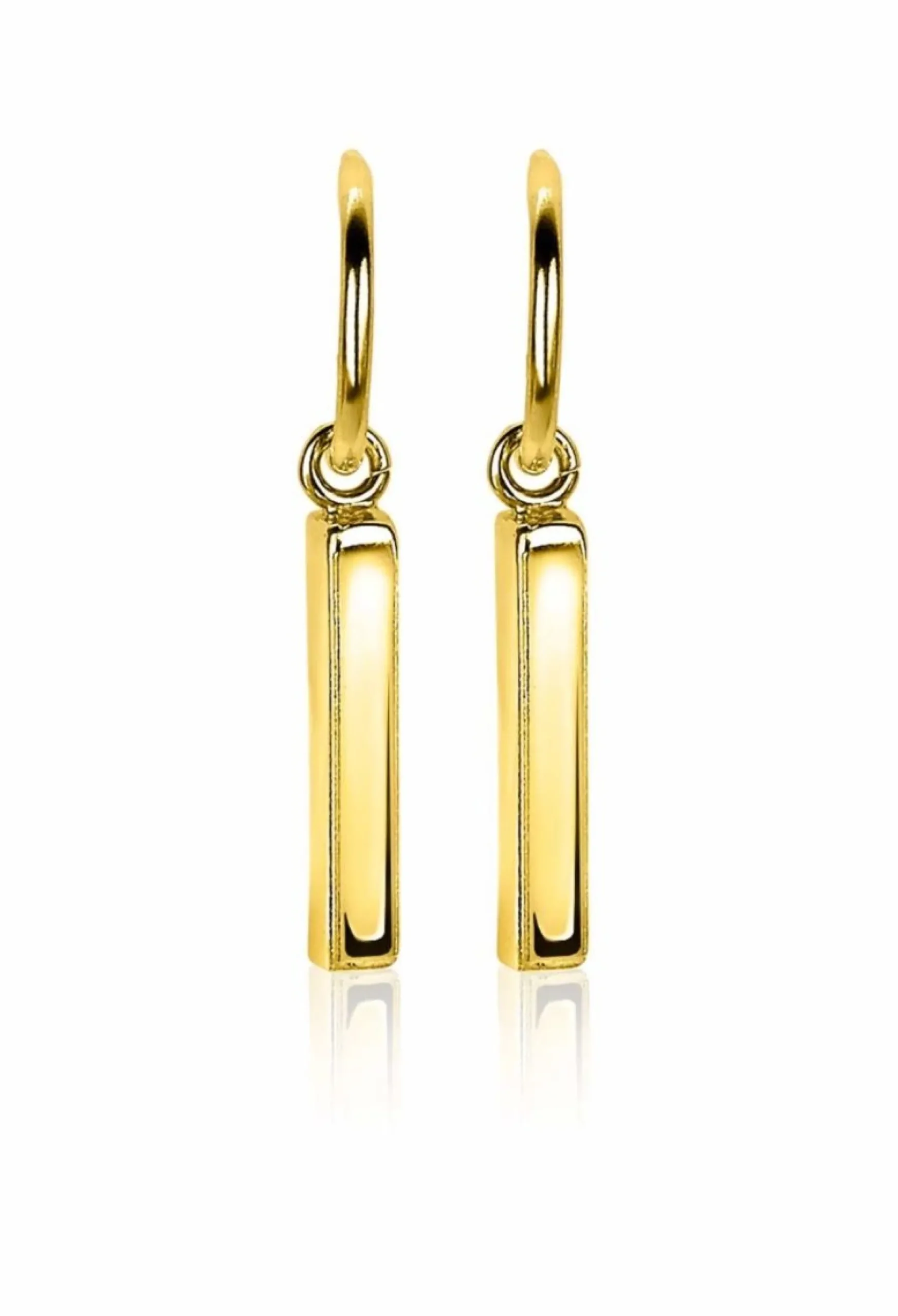 Best Zinzi zilveren oorstekers in 14K geel verguld met staafje 26mm ZIO2099G