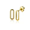 Discount Zinzi zilveren oorstekers 14K geel verguld 14mm ovaal glad ZIO2210G