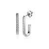 Hot Zinzi zilveren oorstekers in ovale vorm (20mm) bezet met witte zirconia's ZIO2310