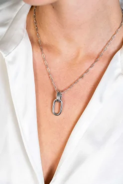 Online Zinzi zilveren ovale hanger 33mm met dubbele hangogen ZIH2350 (zonder collier)