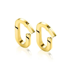 Online Zinzi zilveren ovale oorbedels 14K geel verguld sluitring 16mm voor je losse hangertjes ZICH2060G (zonder oorringen)