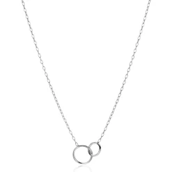Clearance Zinzi zilveren paperclip schakel ketting met ronde vormen 42-45cm ZIC2275