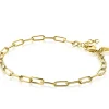 New Zinzi zilveren paperclip schakel armband 14K geel verguld 3,5mm breed ZIA2202G