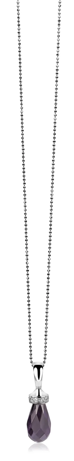 Discount Zinzi zilveren pegelhanger paars ZIH1002P