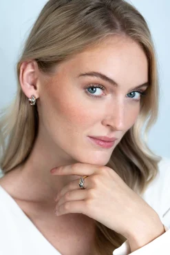 Clearance Zinzi zilveren ring cross-over bicolor met witte zirconia's ZIR2243