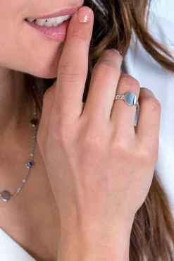 Best Zinzi zilveren ring gourmet rond glad plaatje ZIR1783