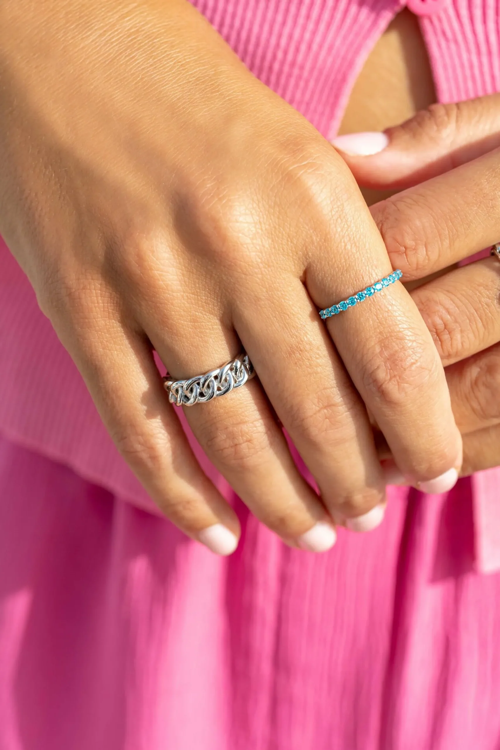 New Zinzi zilveren ring gourmet schakel 5,5mm breed ZIR2117