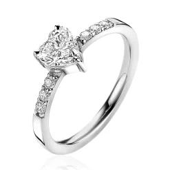 Zinzi zilveren ring hart witte zirconia ZIR2134