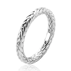 New Zinzi zilveren ring met sierlijk gevlochten touweffect 2,6mm breed ZIR2553