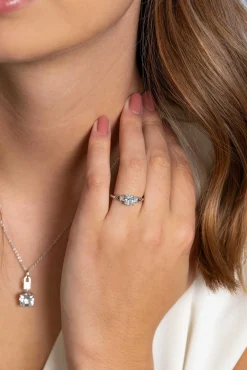 Clearance Zinzi zilveren ring met vierkante witte zirconia en fantasie pavé zettingen ZIR2268