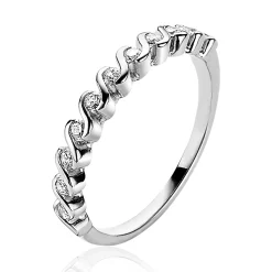 Hot Zinzi zilveren ring slagmodel witte zirconia ZIR2177