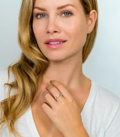 New Zinzi zilveren ring verweven glad wit ZIR1781