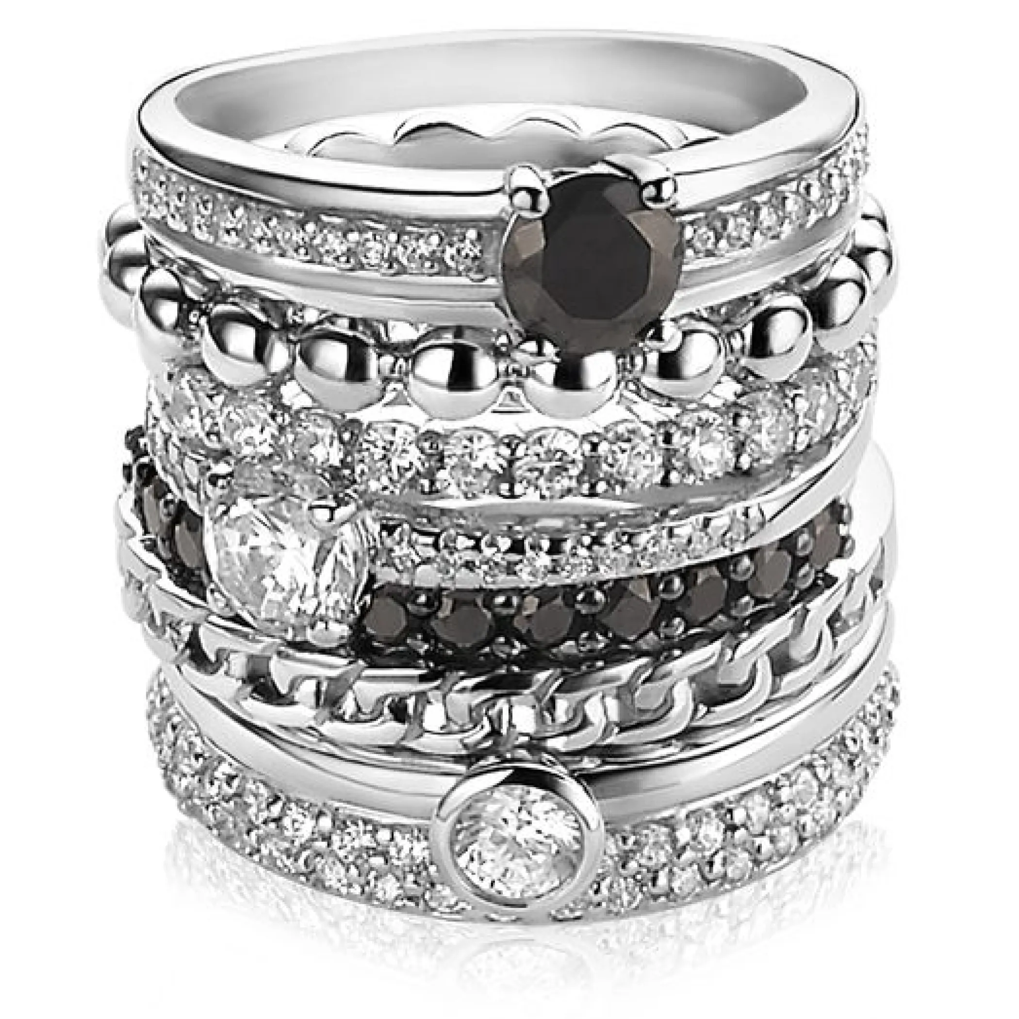 Best Zinzi zilveren ring wit ZIR881