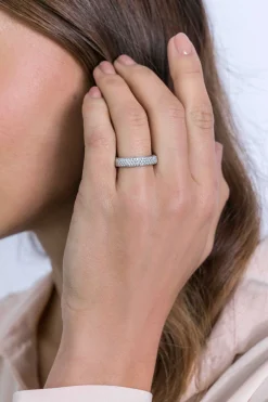 Sale Zinzi zilveren ring wit ZIR1183