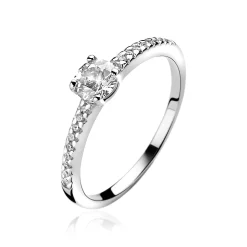 New Zinzi zilveren ring wit ZIR1081